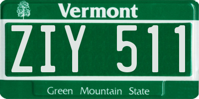 VT license plate ZIY511