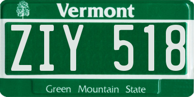 VT license plate ZIY518
