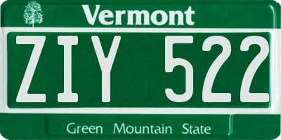VT license plate ZIY522
