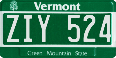 VT license plate ZIY524