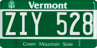 VT license plate ZIY528