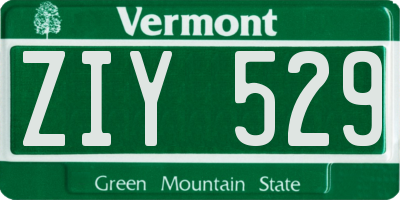 VT license plate ZIY529