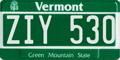 VT license plate ZIY530