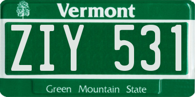 VT license plate ZIY531