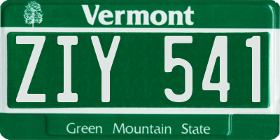 VT license plate ZIY541