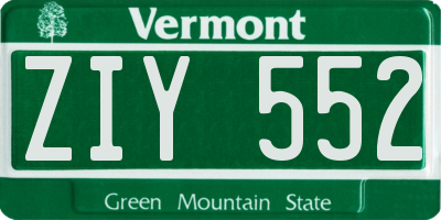 VT license plate ZIY552