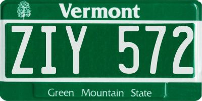 VT license plate ZIY572