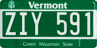 VT license plate ZIY591