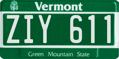 VT license plate ZIY611