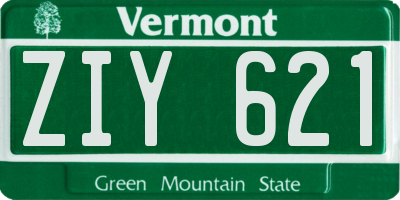 VT license plate ZIY621