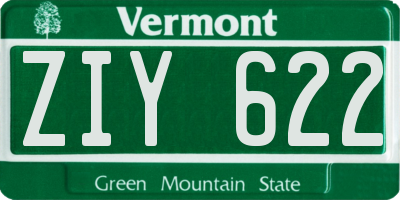 VT license plate ZIY622