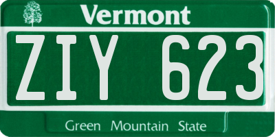 VT license plate ZIY623