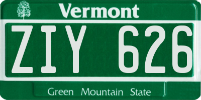 VT license plate ZIY626