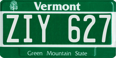 VT license plate ZIY627