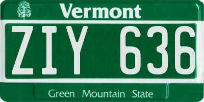 VT license plate ZIY636