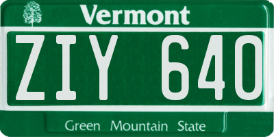 VT license plate ZIY640