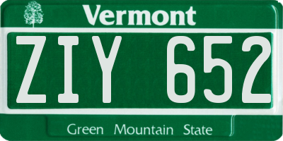VT license plate ZIY652