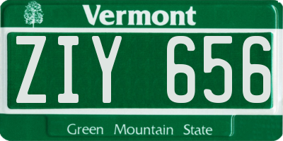 VT license plate ZIY656