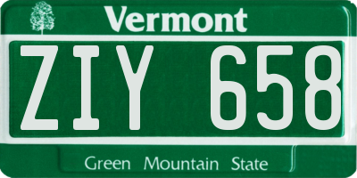 VT license plate ZIY658