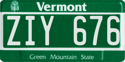 VT license plate ZIY676
