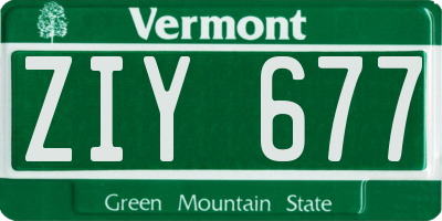 VT license plate ZIY677