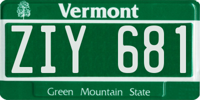 VT license plate ZIY681