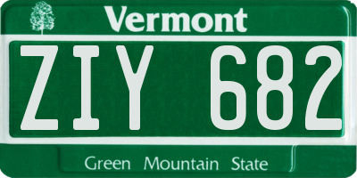 VT license plate ZIY682