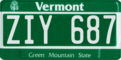 VT license plate ZIY687