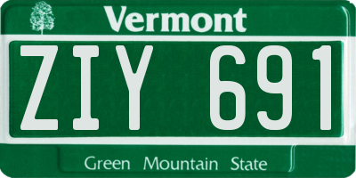 VT license plate ZIY691