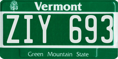 VT license plate ZIY693