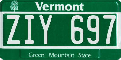 VT license plate ZIY697