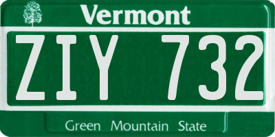 VT license plate ZIY732