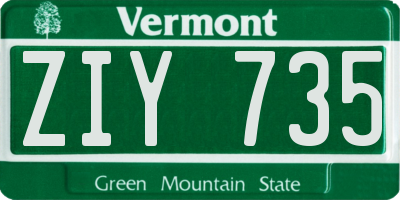 VT license plate ZIY735