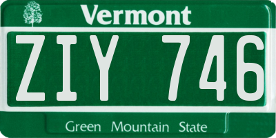 VT license plate ZIY746