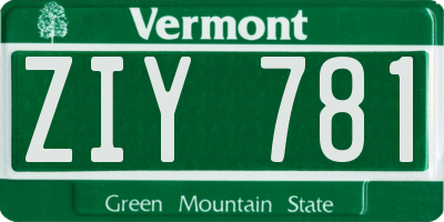 VT license plate ZIY781