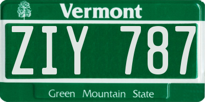 VT license plate ZIY787