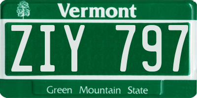 VT license plate ZIY797