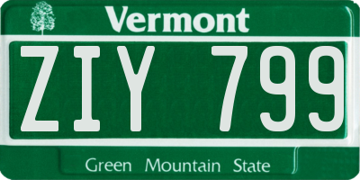 VT license plate ZIY799