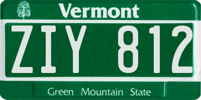 VT license plate ZIY812