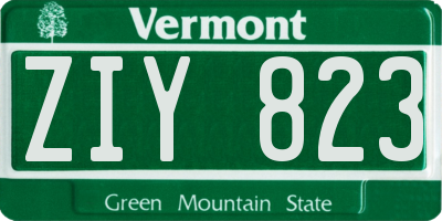 VT license plate ZIY823