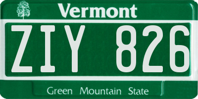 VT license plate ZIY826