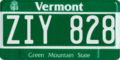 VT license plate ZIY828