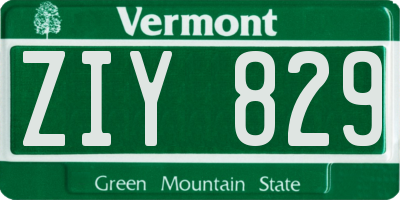 VT license plate ZIY829