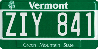 VT license plate ZIY841