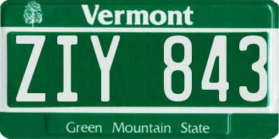 VT license plate ZIY843