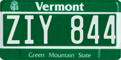 VT license plate ZIY844