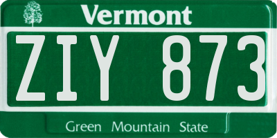 VT license plate ZIY873