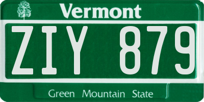 VT license plate ZIY879