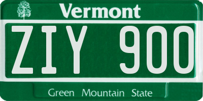 VT license plate ZIY900