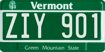 VT license plate ZIY901